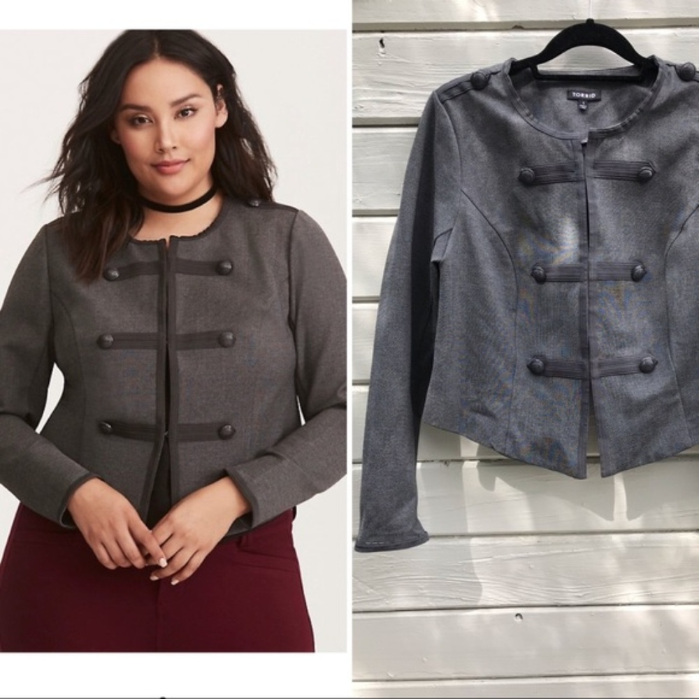 Torrid fitted military jacket blazer